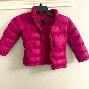 Lands' End Kids Pink Magenta Puffer Jacket Down Size M 5-6